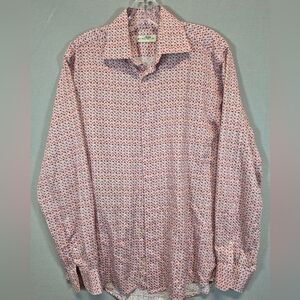 Etro Milano Men’s Large Pink Floral Button Up Shirt Luxury Italian Designer